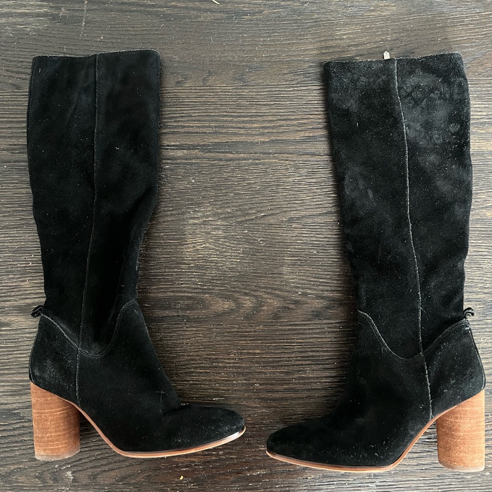 Sam Edelman Black Suede Heeled Boots